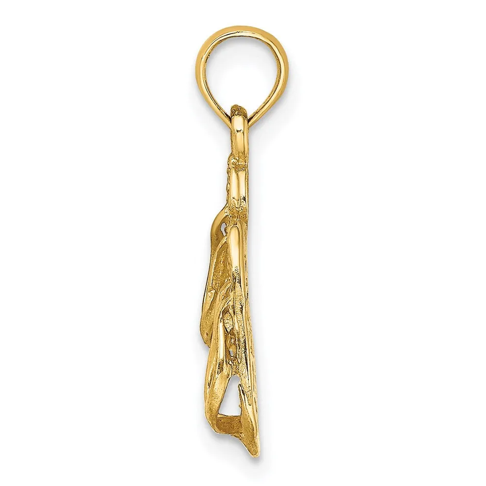 14K  3D OCEAN CITY Double Flip-flop Charm
