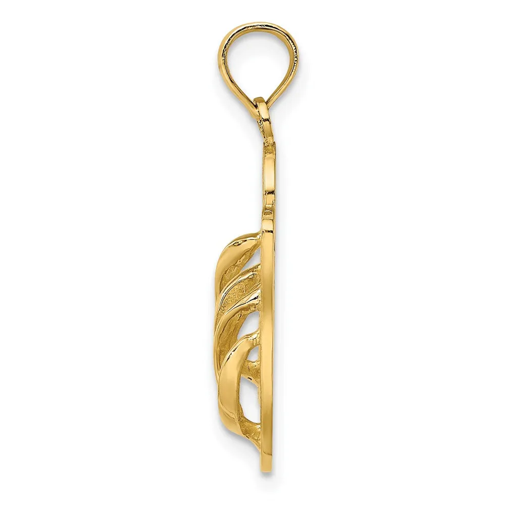 14K Polished Large MARCO ISLAND Double Flip-Flop Charm