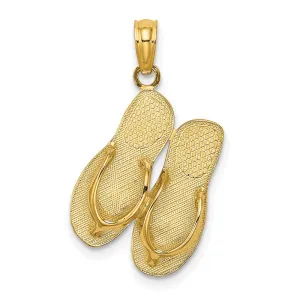 14K Polished Large MARCO ISLAND Double Flip-Flop Charm