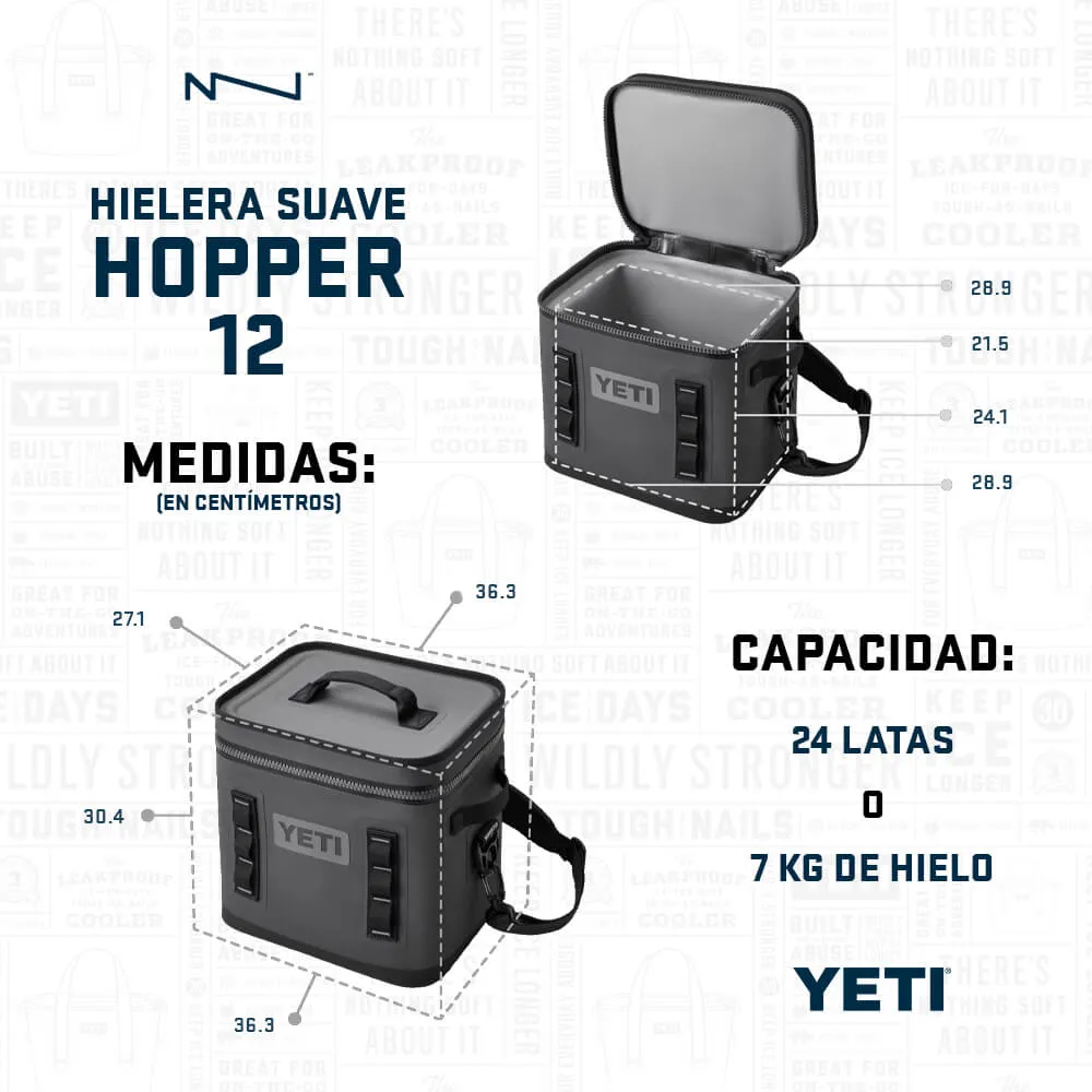 18060131423 HIELERA SUAVE HOPPER FLIP 12 CHARCOAL MARCA YETI
