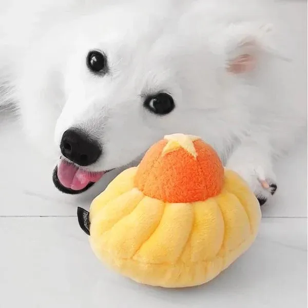 [2 pack] Nom Waggle Pineapple Tart Squeakie Chew Toy