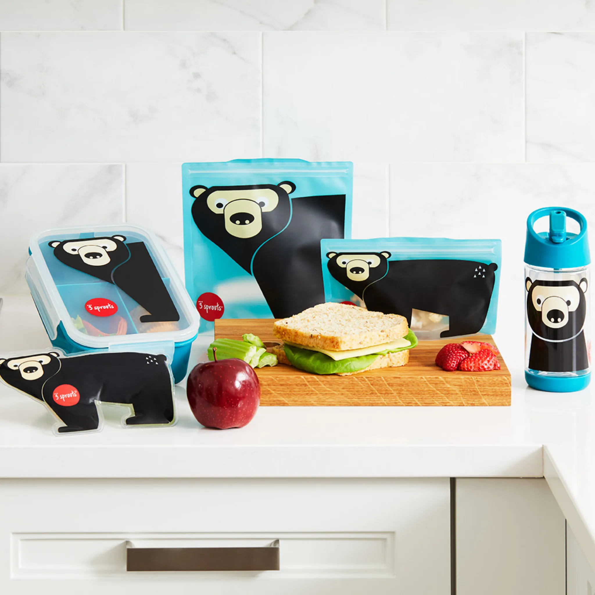 3 Sprouts Water Bottle - Bear