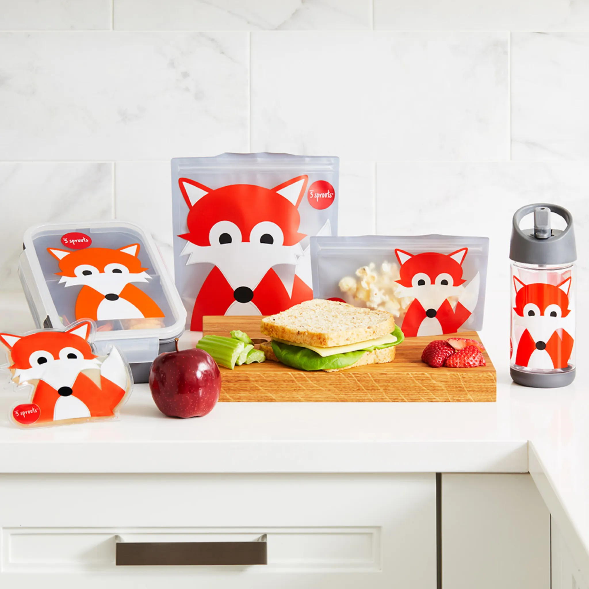 3 Sprouts Water Bottle - Fox