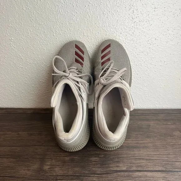 Adidas Dame 3‎ West Campus Grey Burgundy Basketball Shoes Mens Size 9.5 BW0326