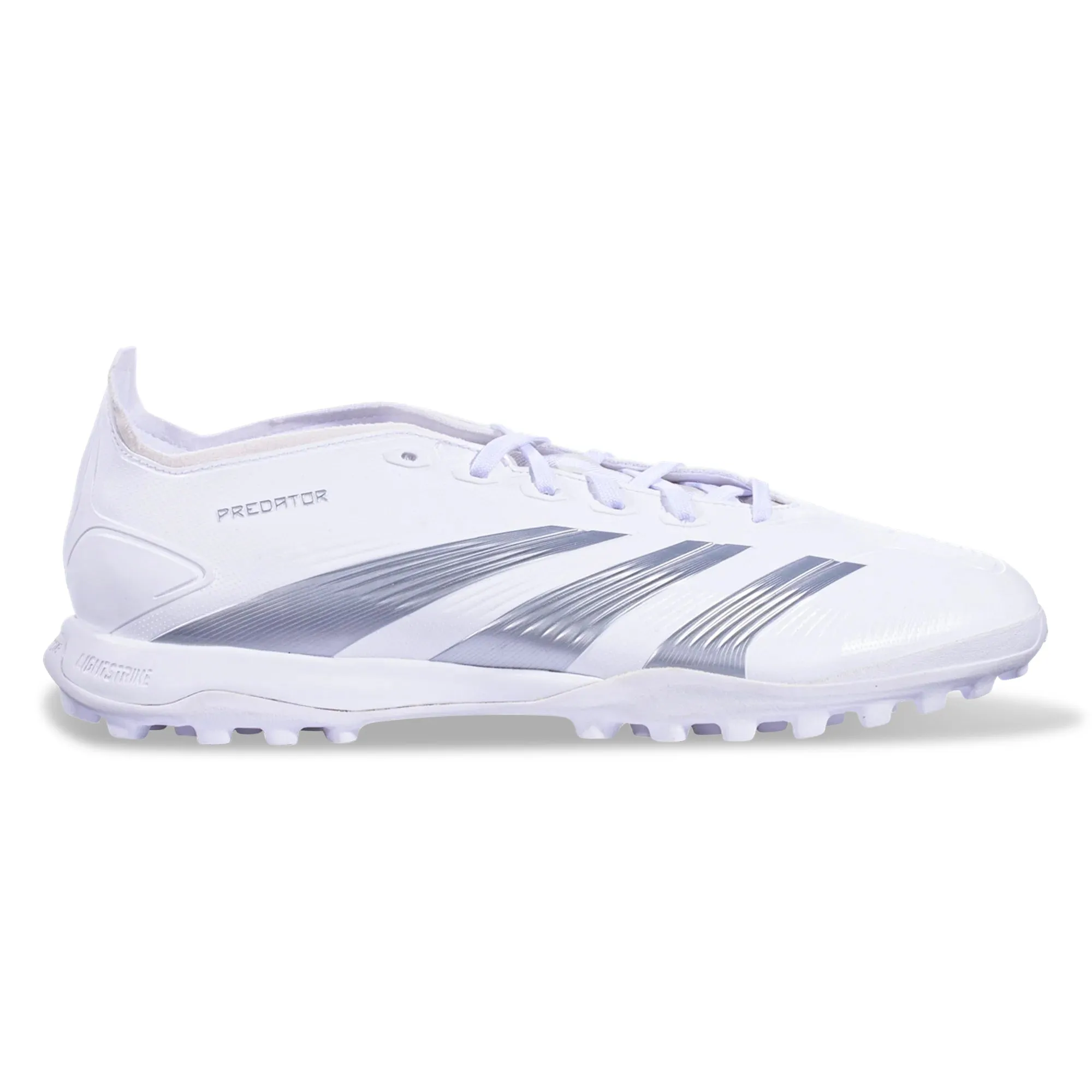 adidas Predator League Turf Soccer Shoes (White/Silver Metallic)