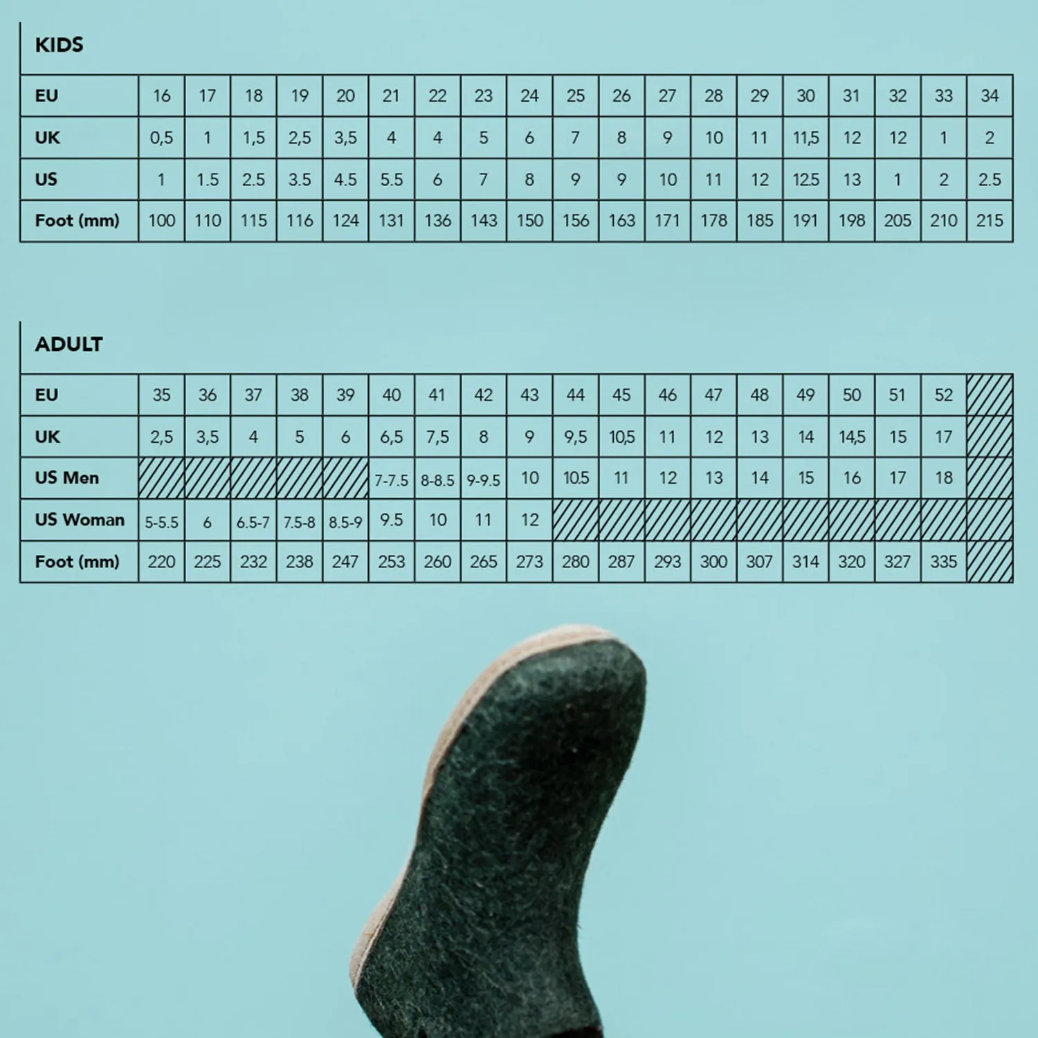 Adults Felted Wool Open Heel Slipper - Charcoal