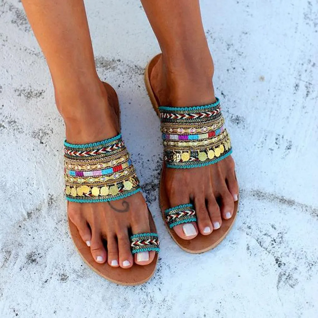 Artisanal Sandals Flip-Flops Handmade Greek Style Boho Flip Flop Sandals Streetwear Shoes Chaussures Femme