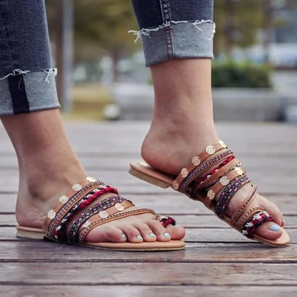 Artisanal Sandals Flip-Flops Handmade Greek Style Boho Flip Flop Sandals Streetwear Shoes Chaussures Femme