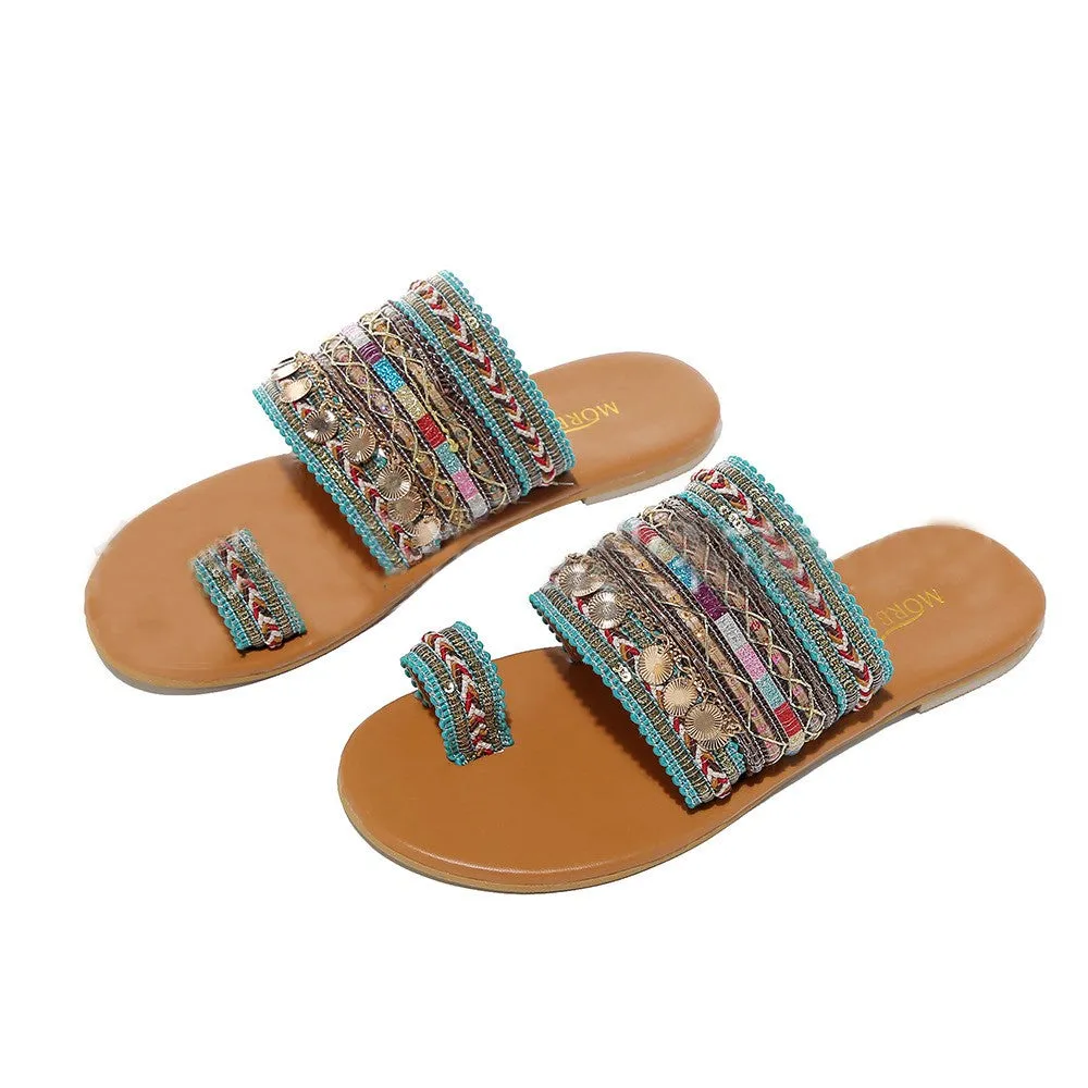 Artisanal Sandals Flip-Flops Handmade Greek Style Boho Flip Flop Sandals Streetwear Shoes Chaussures Femme