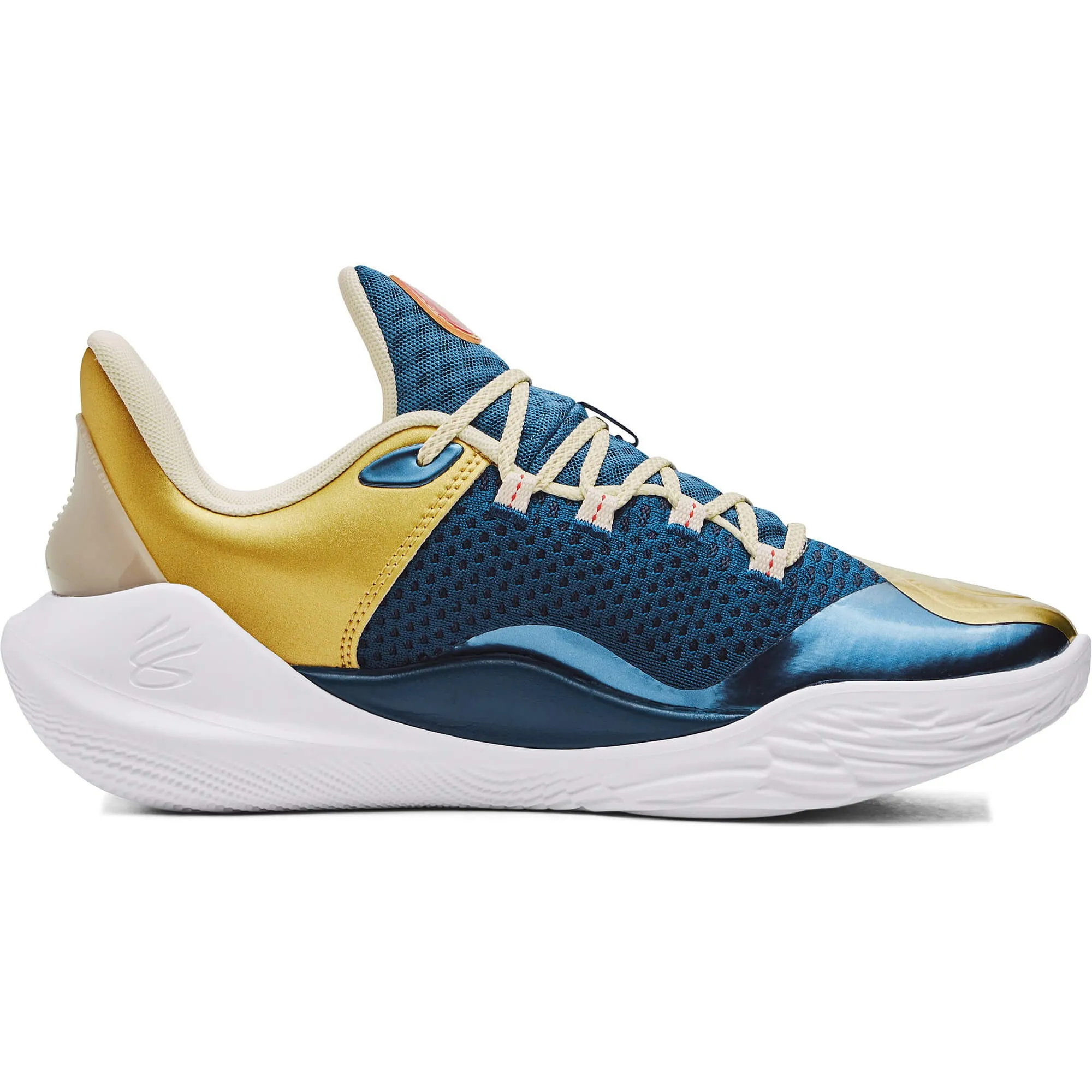 Basketbalové tenisky Under Armour Unisex Curry 11 'Championship Mindset' Basketball Shoes Lemon Ice/Metallic Gold/Red