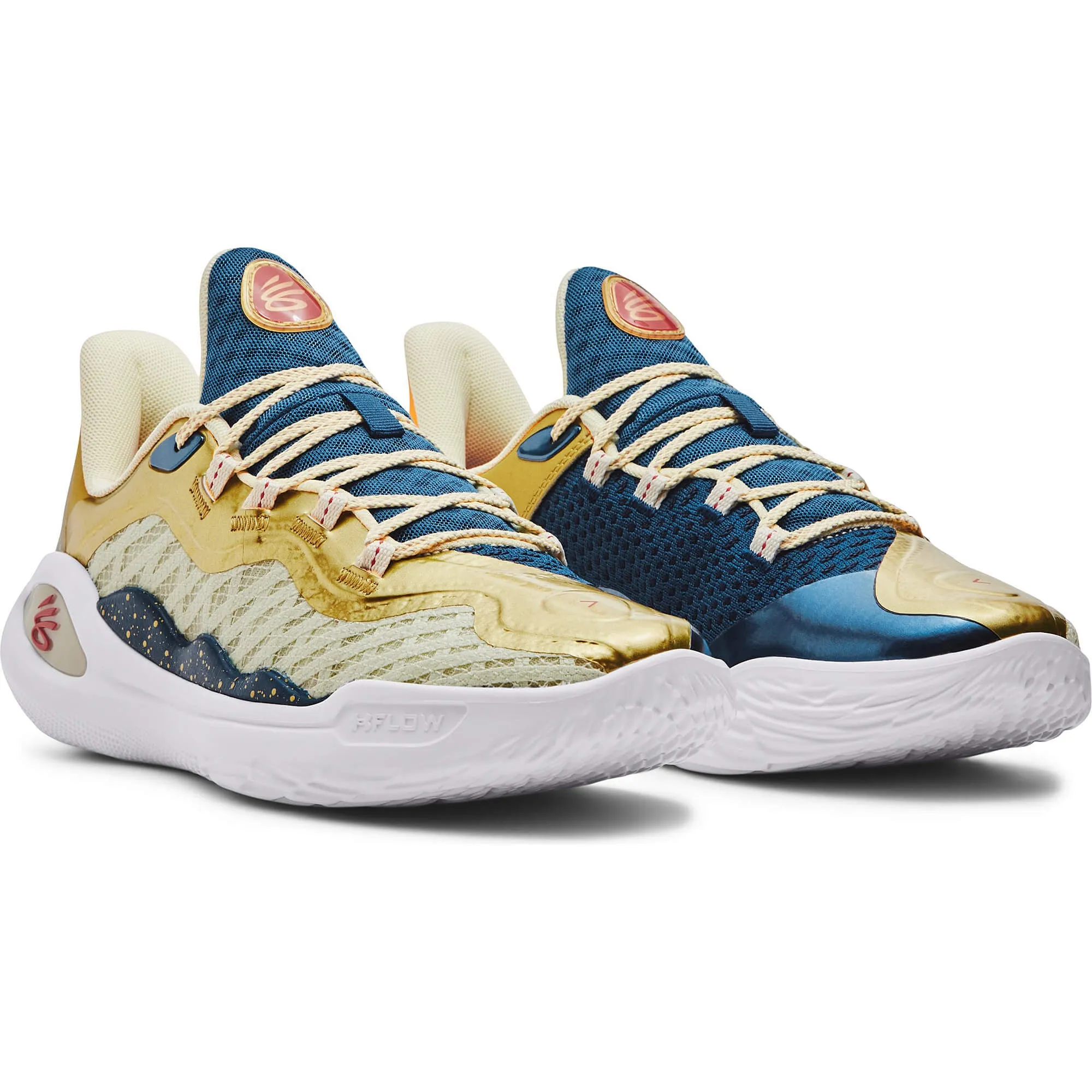 Basketbalové tenisky Under Armour Unisex Curry 11 'Championship Mindset' Basketball Shoes Lemon Ice/Metallic Gold/Red