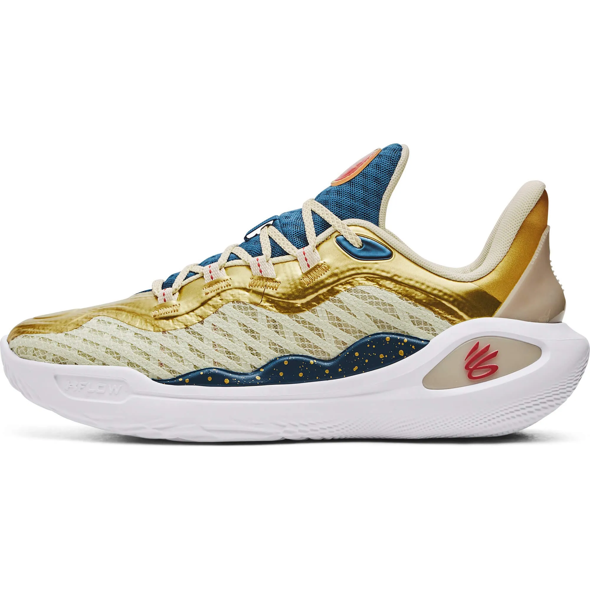 Basketbalové tenisky Under Armour Unisex Curry 11 'Championship Mindset' Basketball Shoes Lemon Ice/Metallic Gold/Red