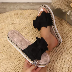 Bow Open Toe Platform Sandals