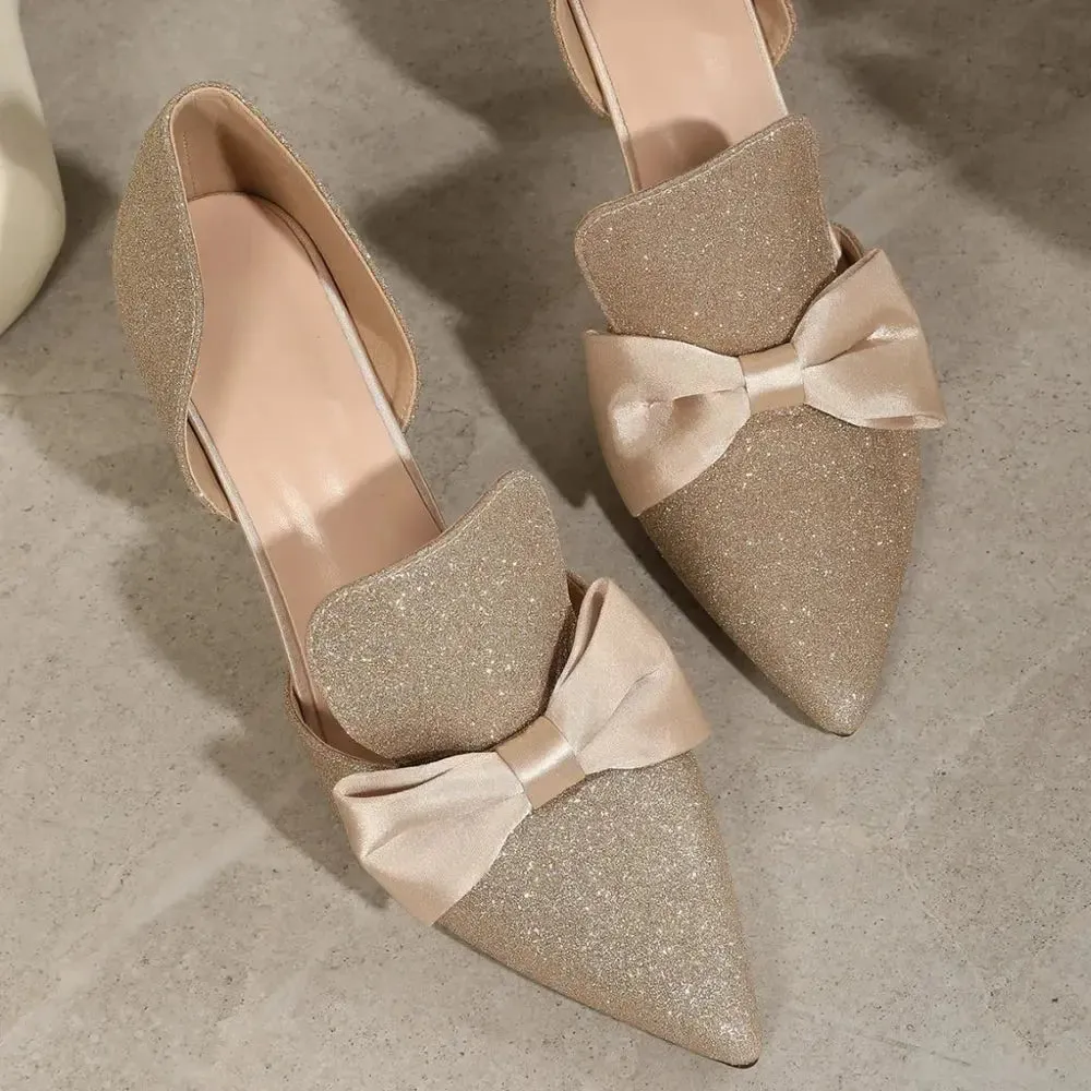 Bow Point Toe Stiletto Pumps