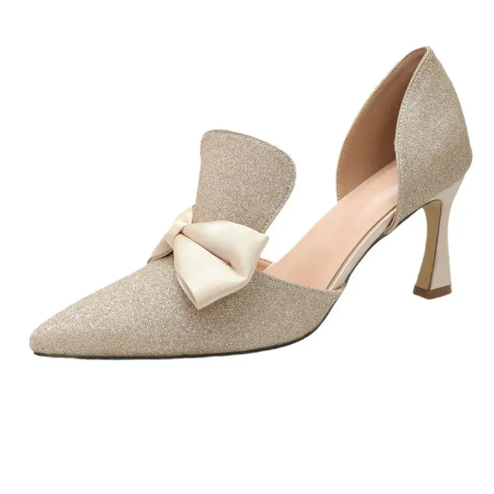 Bow Point Toe Stiletto Pumps