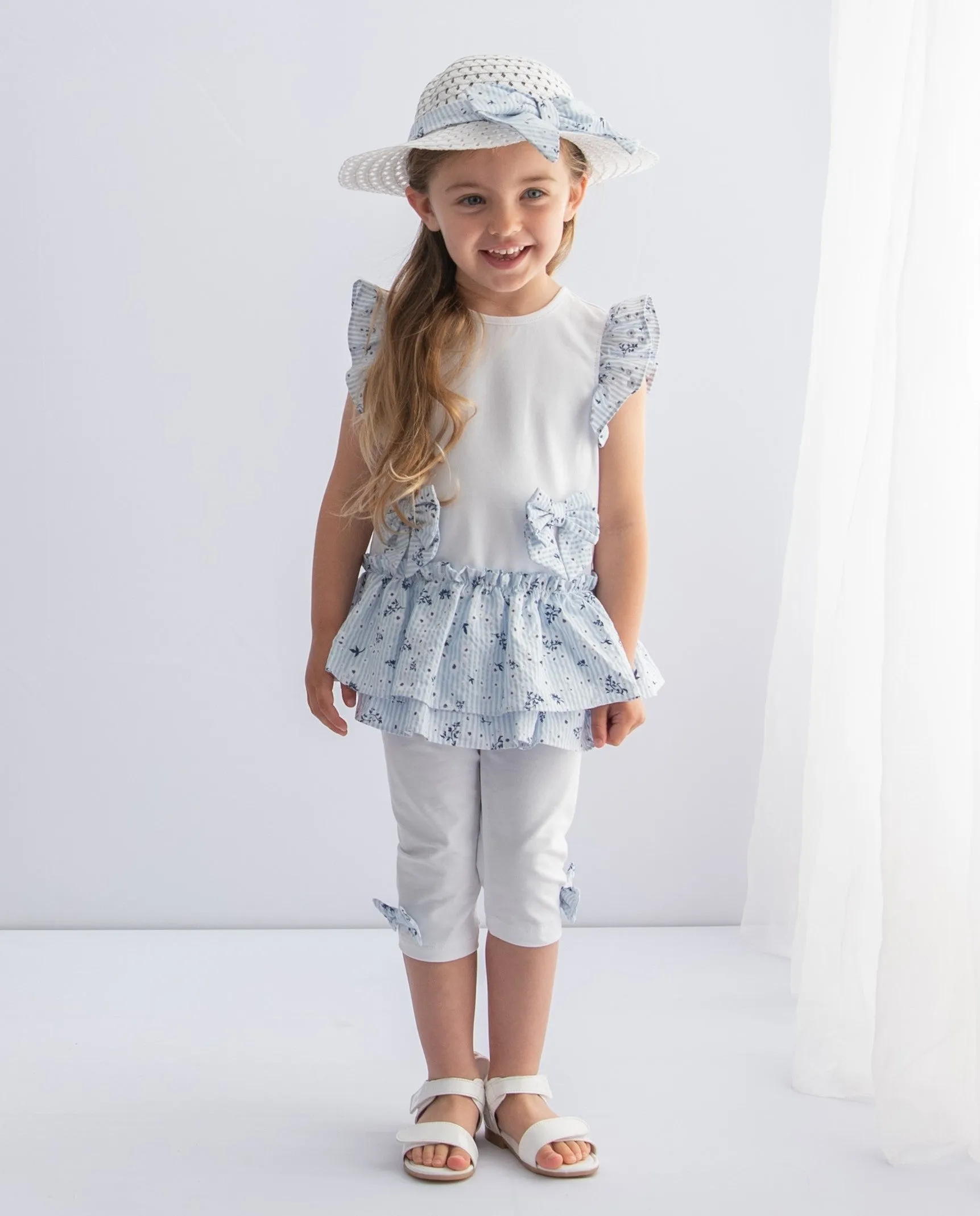 Caramelo Blue Floral Legging Set