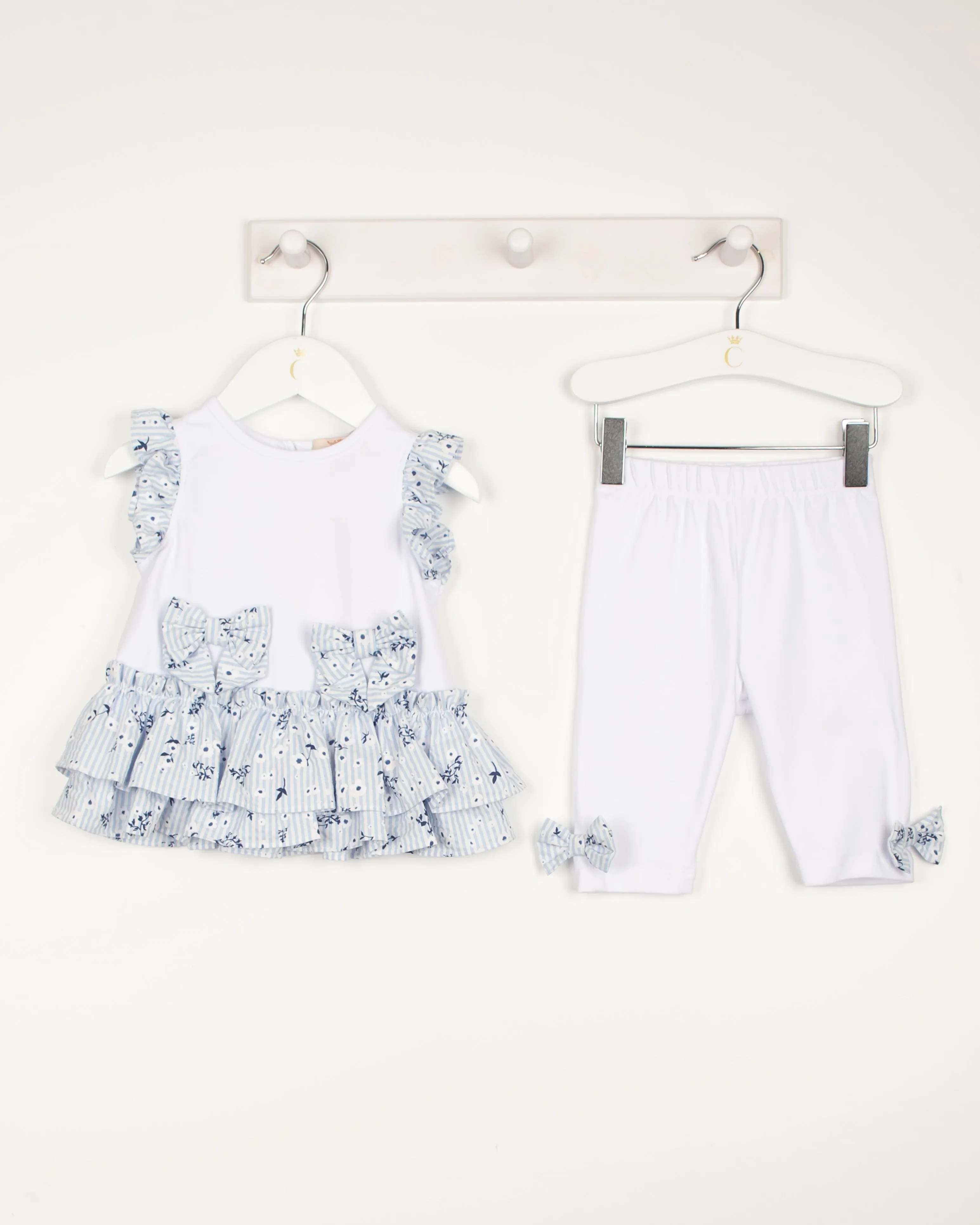 Caramelo Blue Floral Legging Set