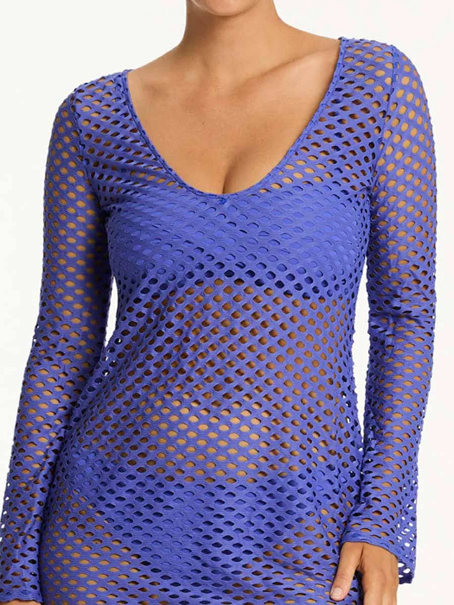 Castaway Mesh Coverup In Iris