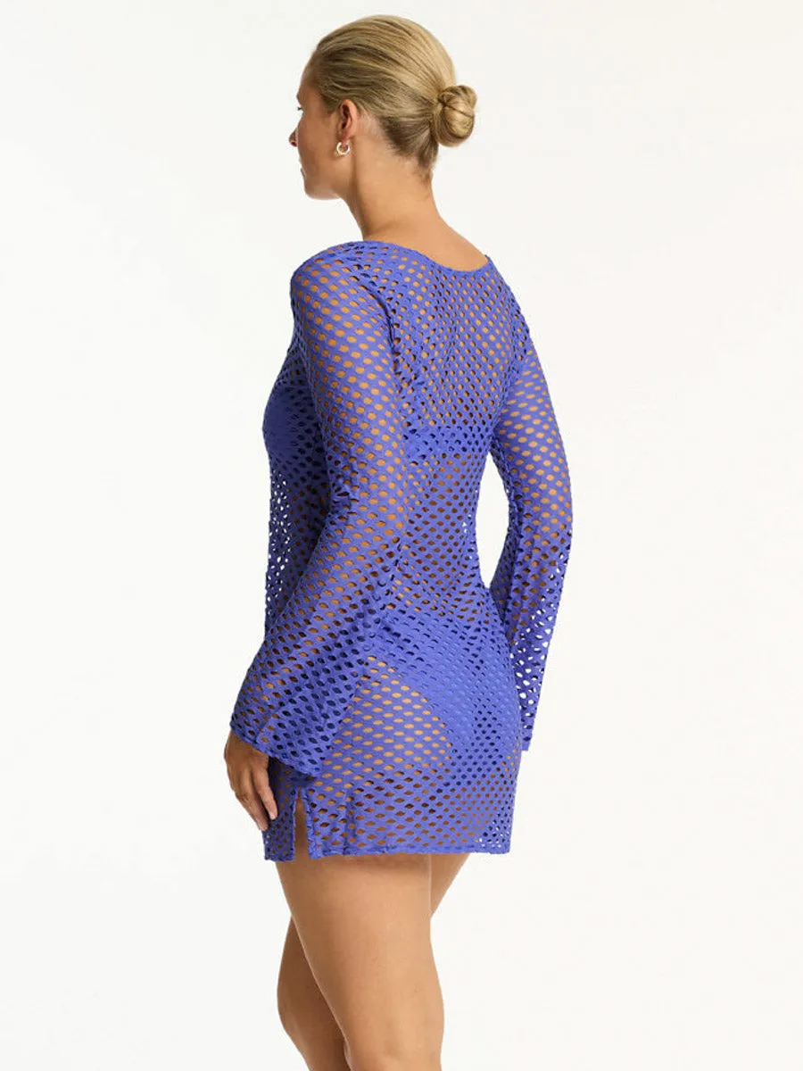 Castaway Mesh Coverup In Iris