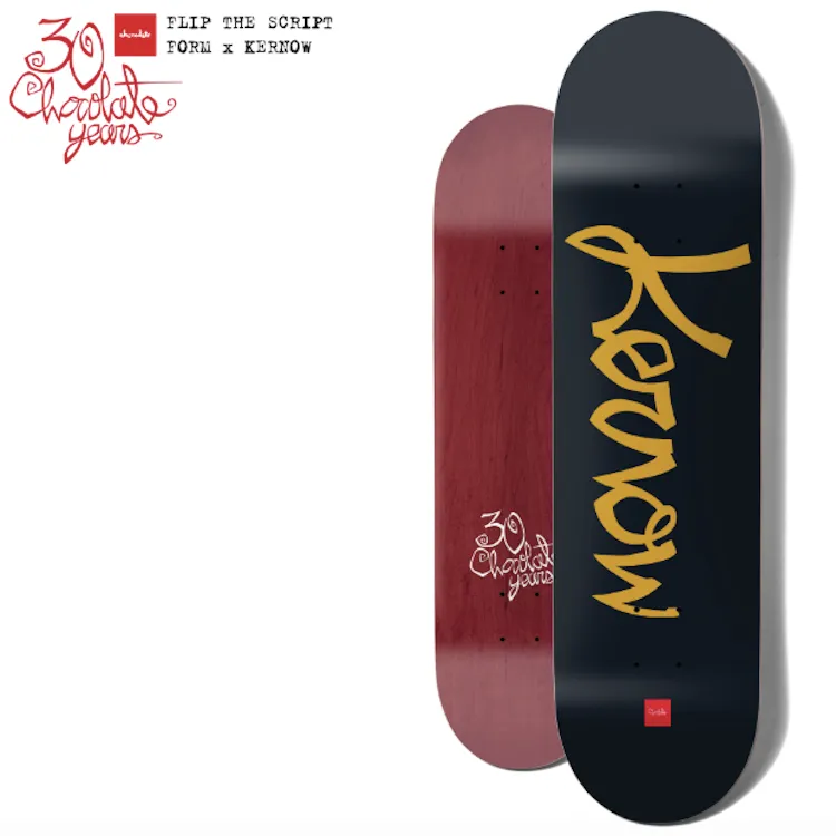 Chocolate Skateboards 30 Year Anniversary Flip The Script x Kernow x Flavour Skateboard Deck 8.5" Ltd Edtion