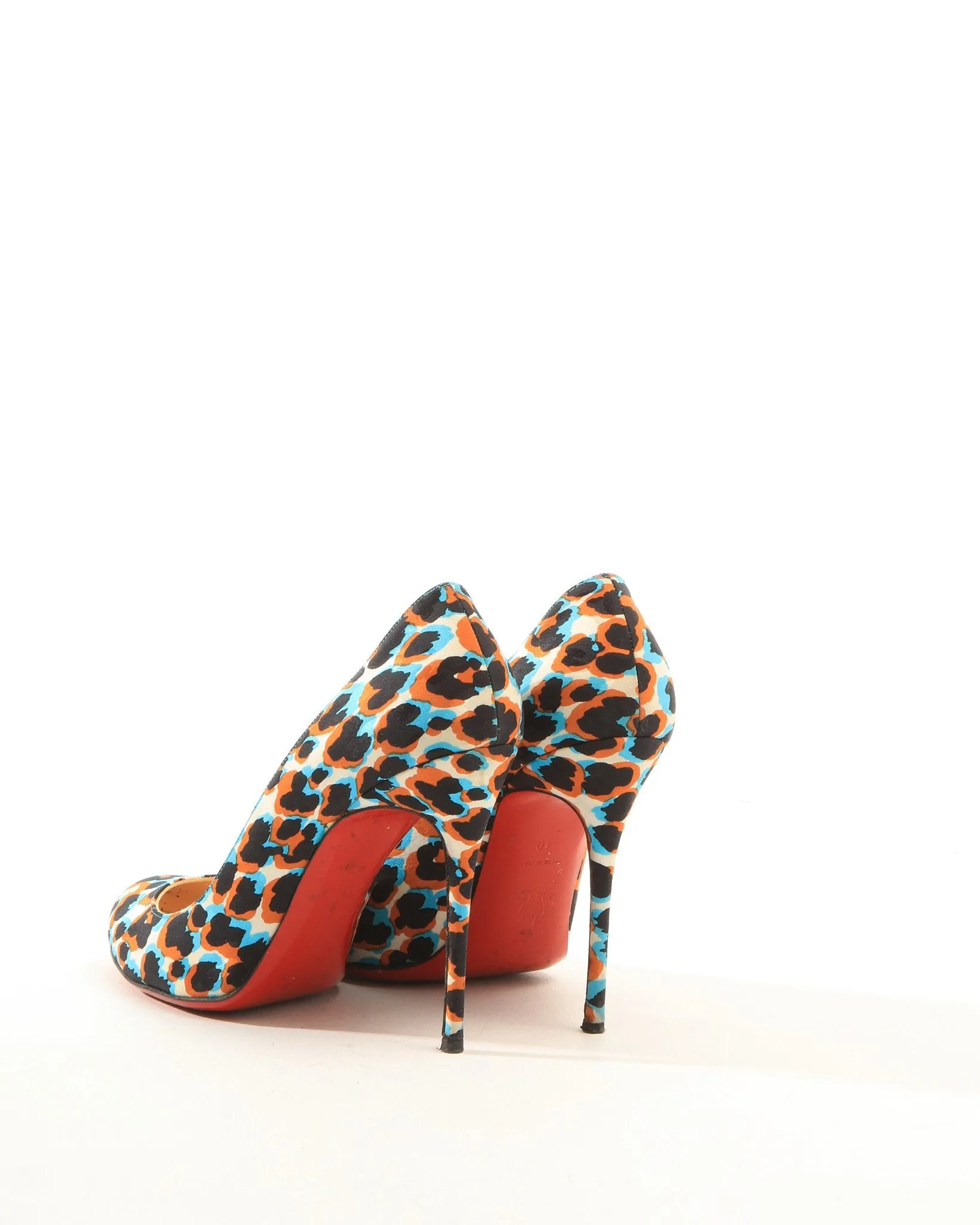 Christian Louboutin Blue Fifi Léopard Print Heels - 40