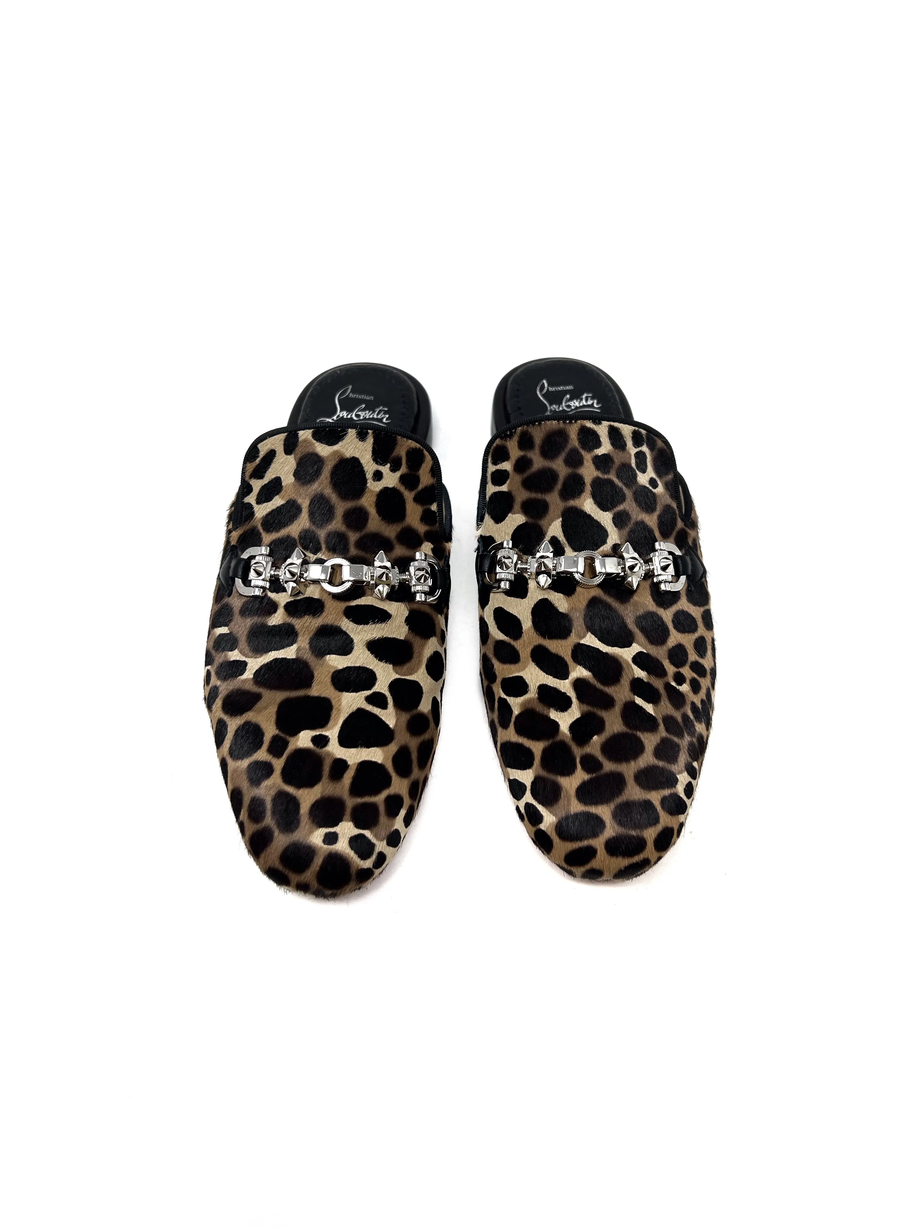 Christian Louboutin W Shoe Size 37 'Coolito' Cheetah Print Calf Hair Flat