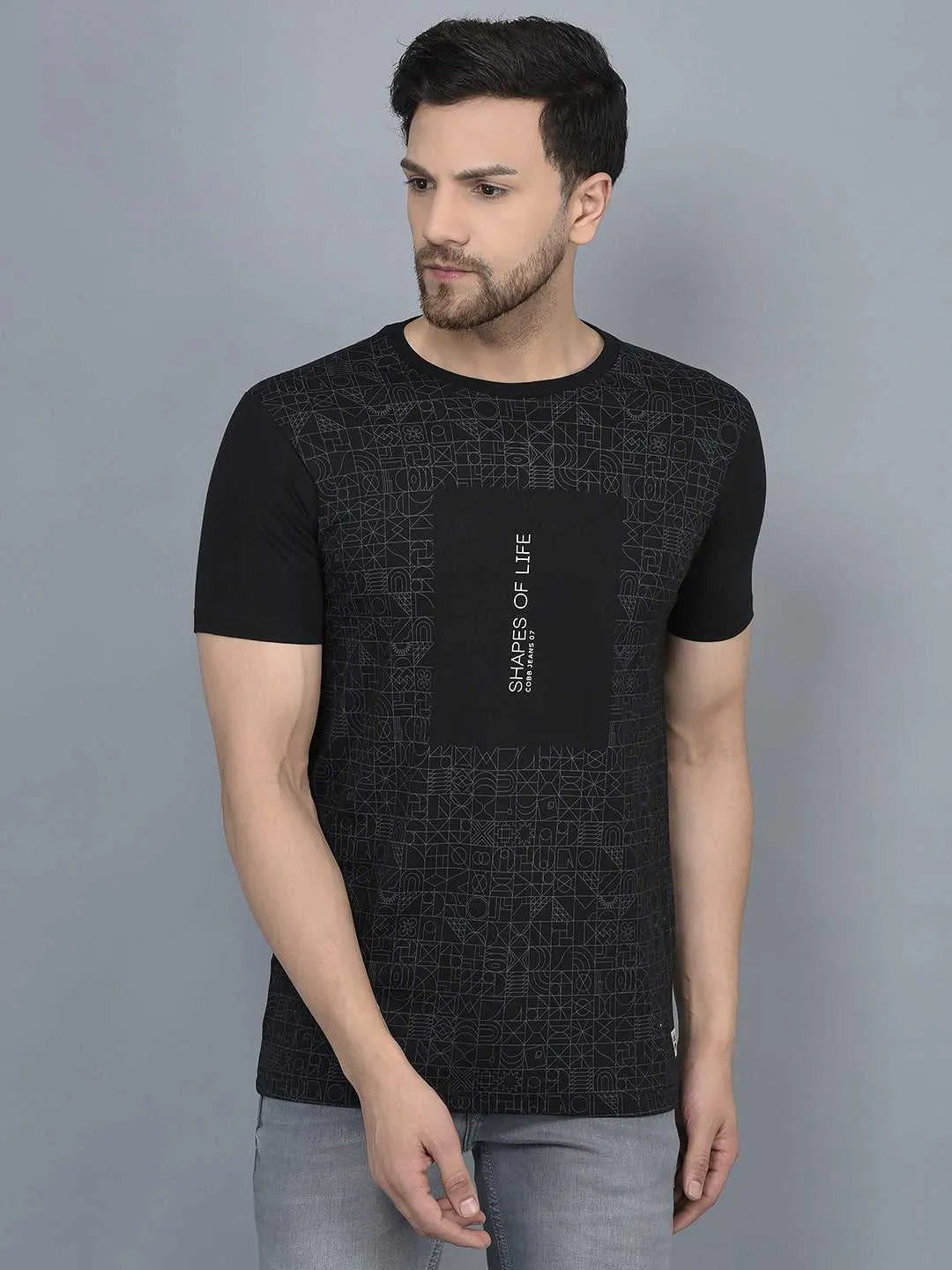 COBB MEN'S PACK OF 3 PRINTED ROUND NECK COMBO T-SHIRT