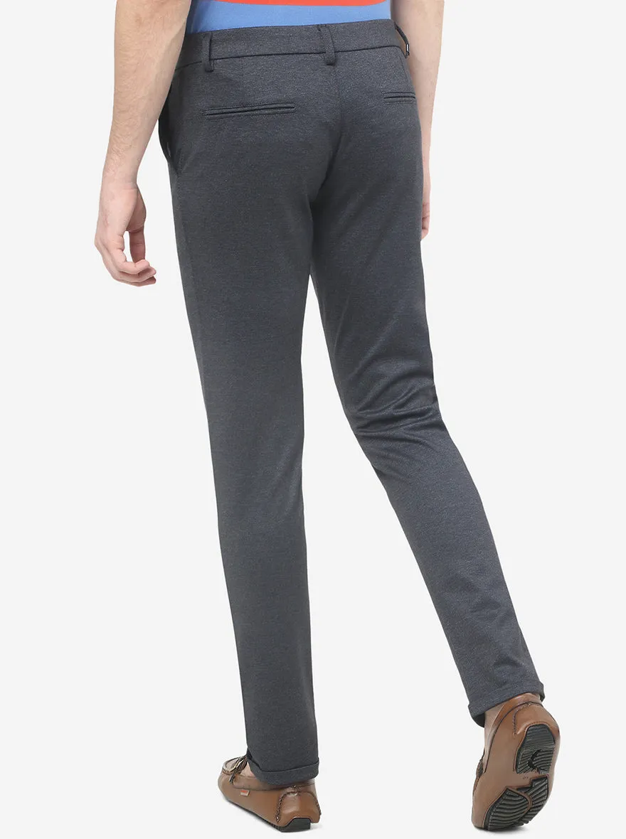 Dark Grey Solid Venice Fit Casual Trouser | JadeBlue