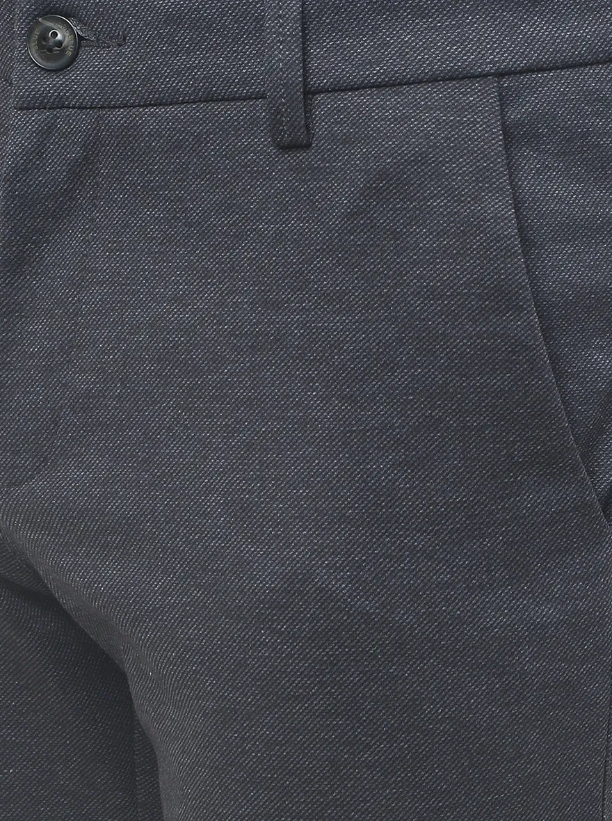 Dark Grey Solid Venice Fit Casual Trouser | JadeBlue