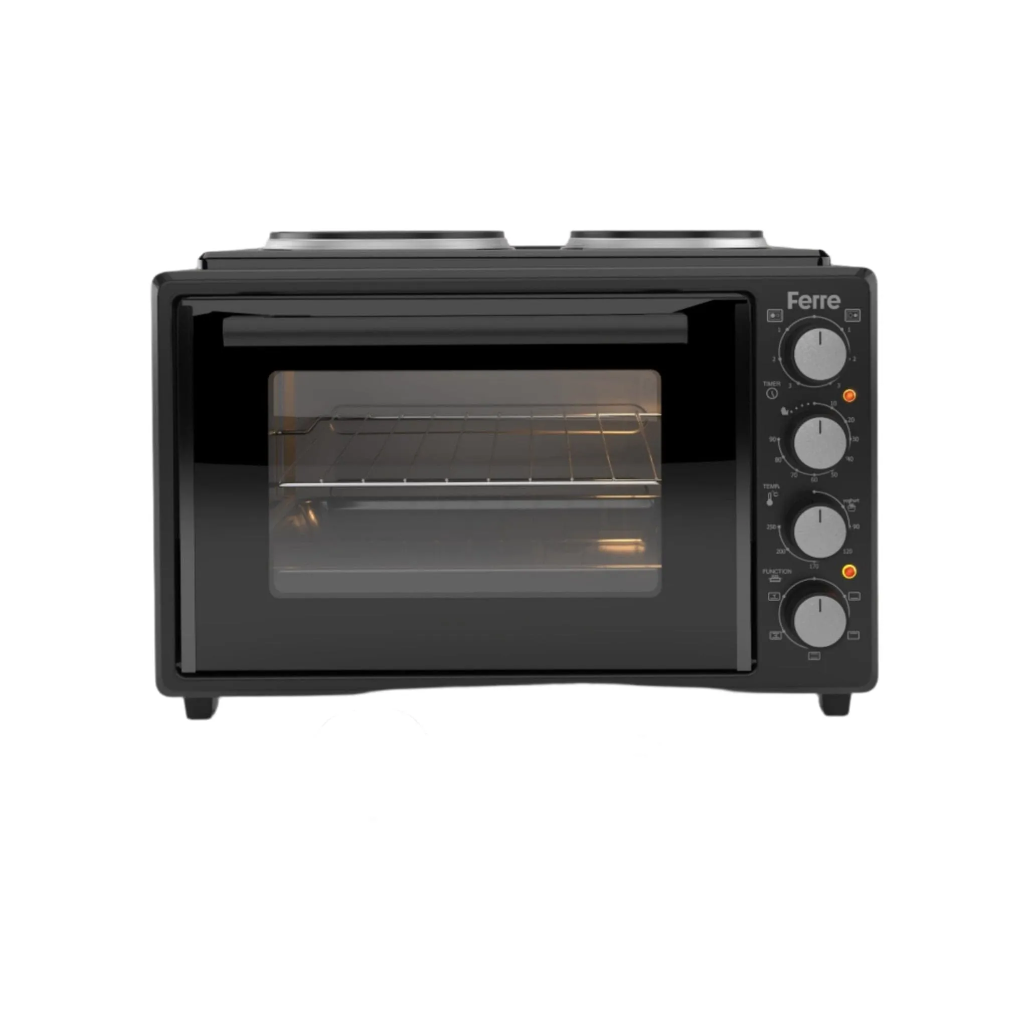Ferre 35L Matt Black Mini Oven 2 Plate FMO035