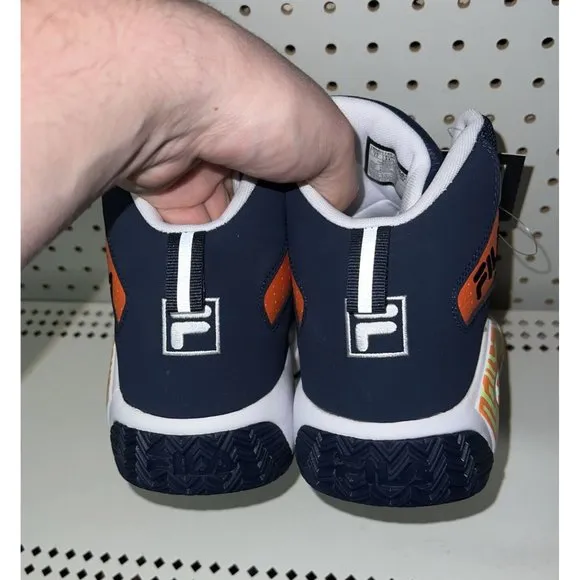 FILA MB Mens Basketball Shoes Size 11 Navy Blue Orange Neon Green Jamal Mashburn