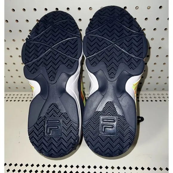 FILA MB Mens Basketball Shoes Size 11 Navy Blue Orange Neon Green Jamal Mashburn