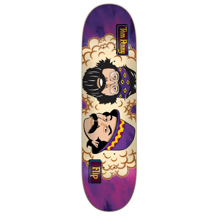 Flip Skateboards Penny Cheech and Chong Purple Haze Skateboard Deck 8.13"