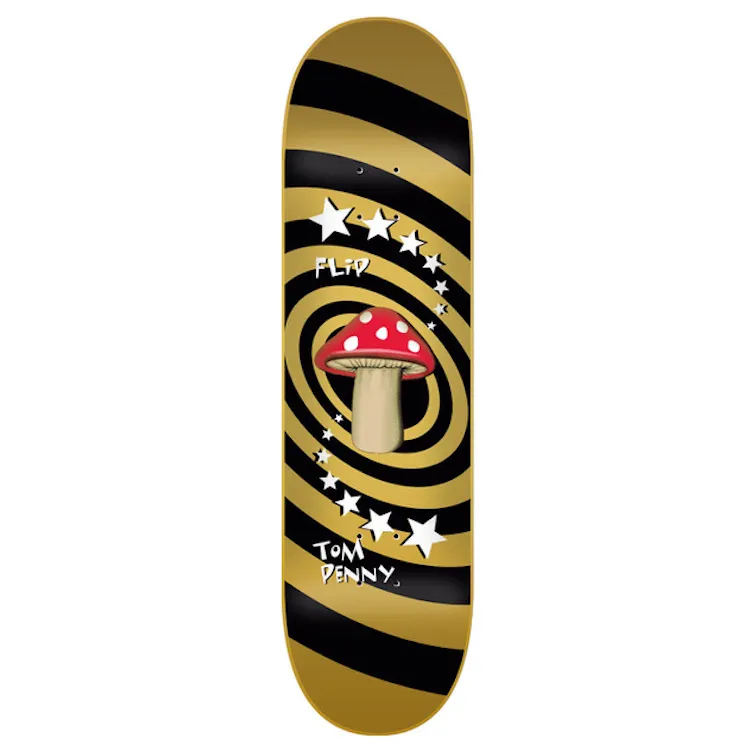 Flip Skateboards Penny Mushroom Gold Skateboard Deck 8.25"
