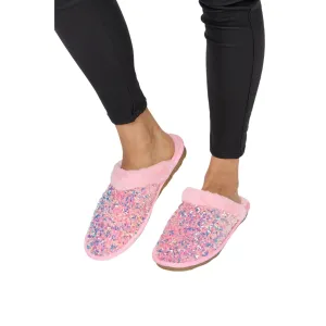 Forever Link Sequin Plush Round Toe Slippers