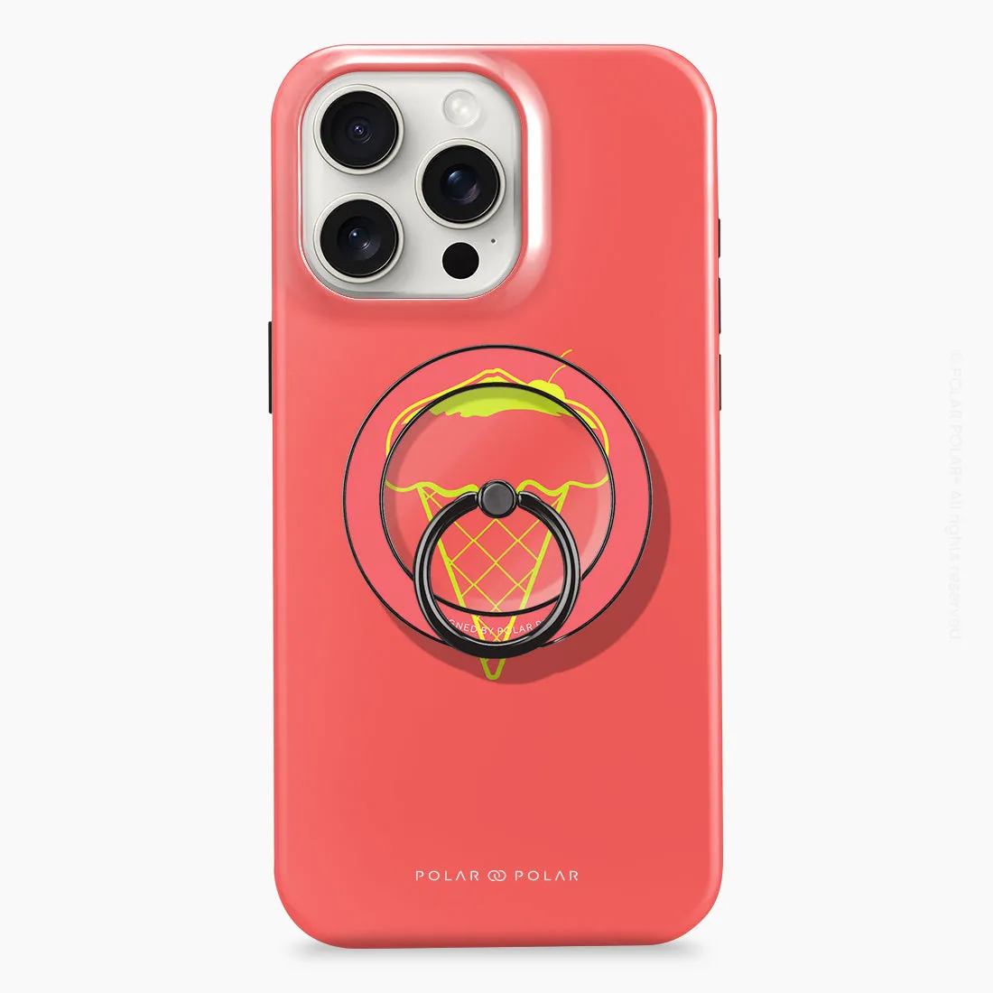 Fujisan Coral Ice Cream - Black MagSafe Phone Grip and Ring Holder Stand