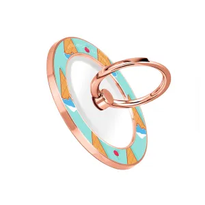 Fujisan Lake Blue Ice Cream - Rose Gold MagSafe Phone Grip and Ring Holder Stand