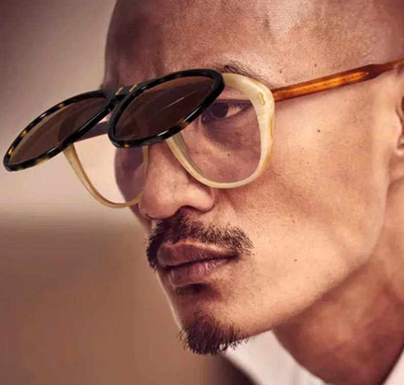 Gafas Flip tipo diseñador Guccio modelo McGregor Armazón Acetato Lentes Protección UV