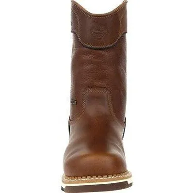 Georgia Men's AMP LT 10" Waterproof Wellington Work Boot- Brown- GB00369
