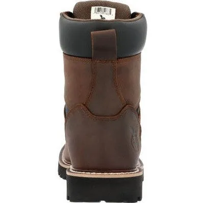 Georgia Men's Core 37 8" Waterproof Slip Resistant Work Boot -Brown- GB00637