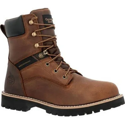 Georgia Men's Core 37 8" Waterproof Slip Resistant Work Boot -Brown- GB00637