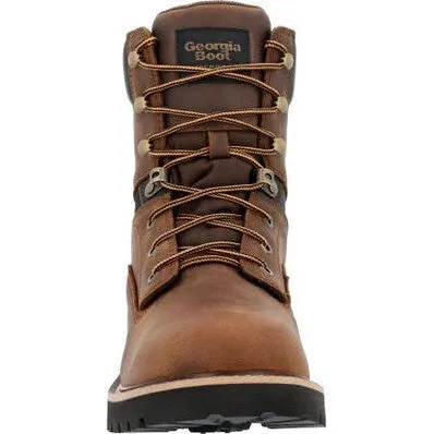 Georgia Men's Core 37 8" Waterproof Slip Resistant Work Boot -Brown- GB00637