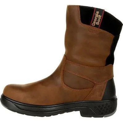 Georgia Men's Flxpoint 10" Comp Toe Waterproof Wellington Work Boot- Brown - G5644