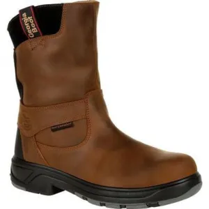 Georgia Men's Flxpoint 10" Comp Toe Waterproof Wellington Work Boot- Brown - G5644
