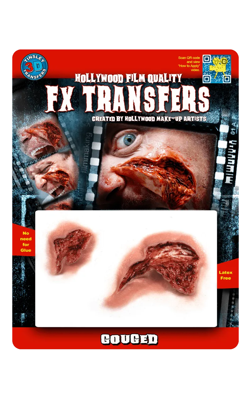 Gouged 3D FX Transfer Tattoo