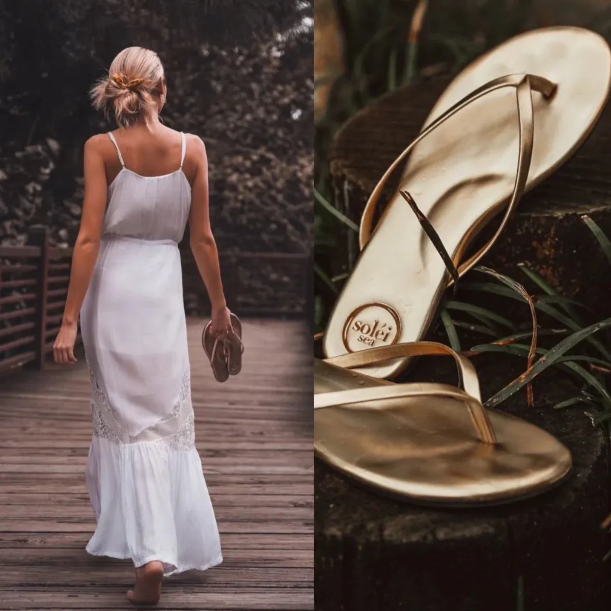 INDIE METALLIC GOLD SANDAL