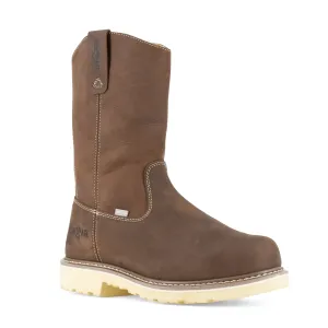 Iron Age Men's Solidifier 11" Comp Toe Cushguard Met Guard Wellington Work Boot - Brown - IA5092