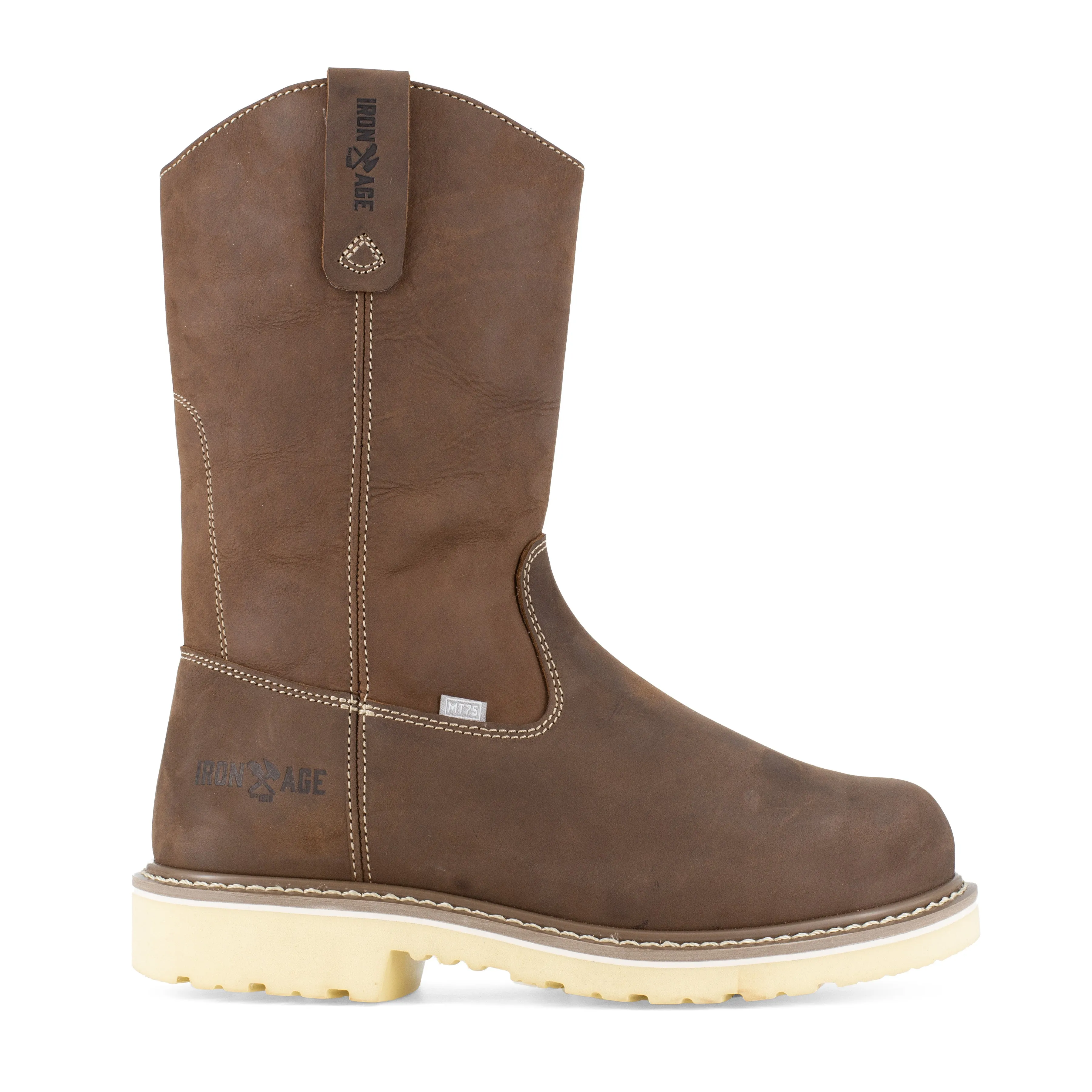 Iron Age Men's Solidifier 11" Comp Toe Cushguard Met Guard Wellington Work Boot - Brown - IA5092