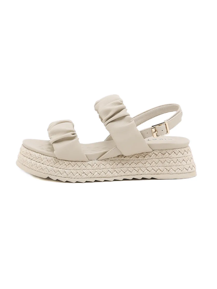 Ivory Ruched Espadrille Sandal