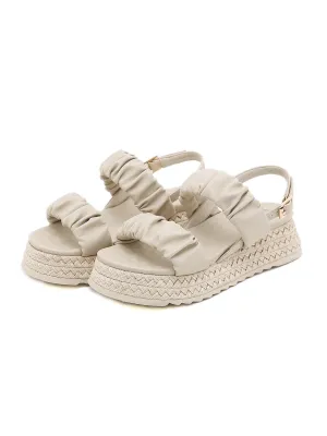 Ivory Ruched Espadrille Sandal